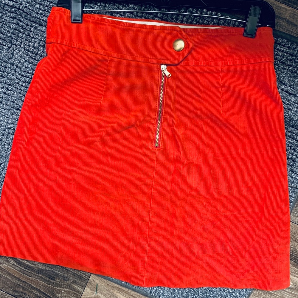 Red suede skirt from j crew
